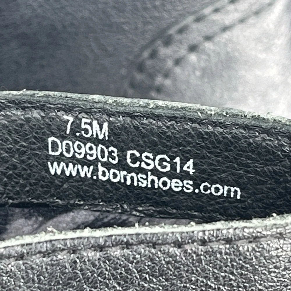 Born Claire Boots Women's 7.5M Black Leather‎ Block Heel Ankle Booties Zip